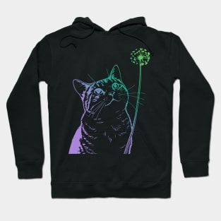 Cat Dandelion Flower adorable Hoodie